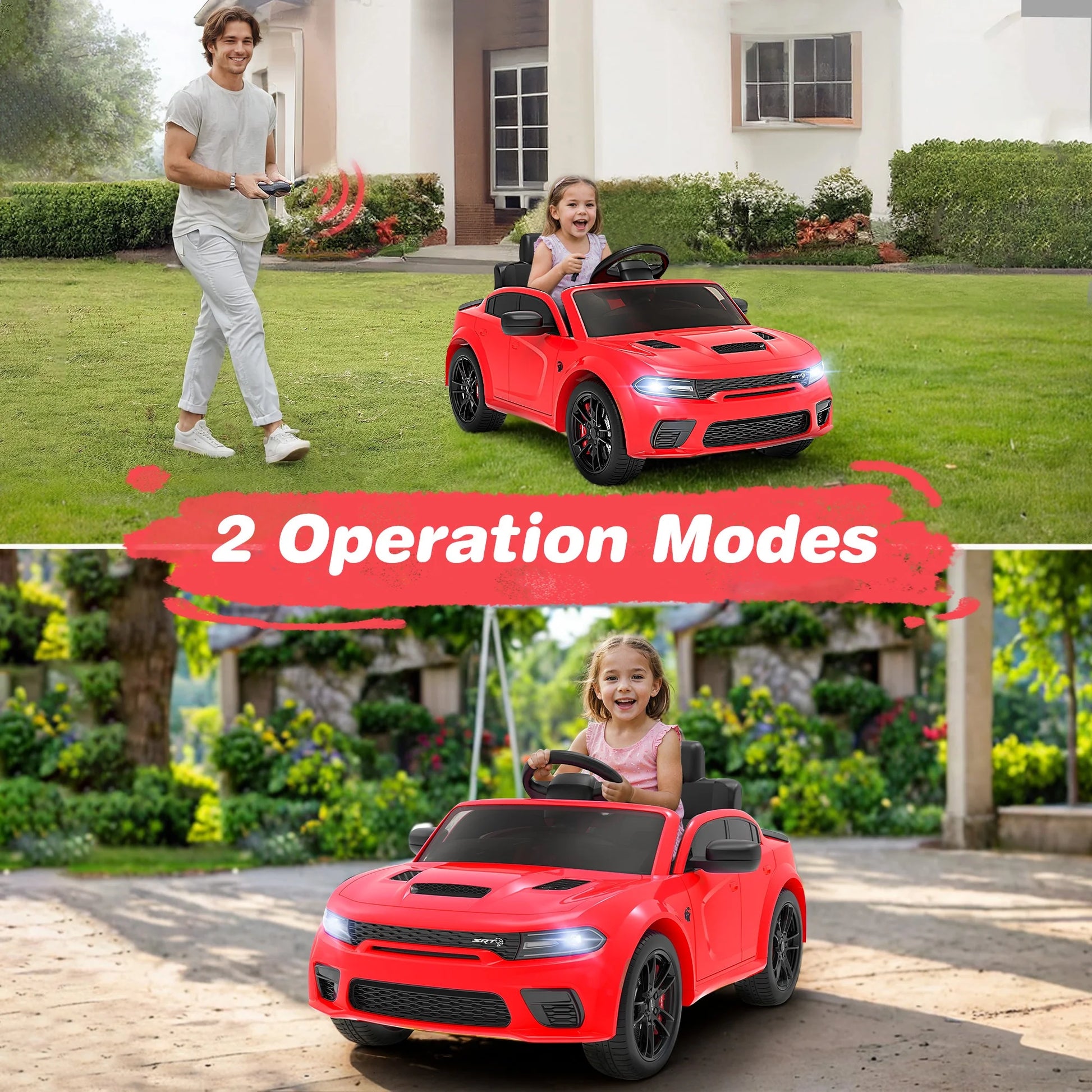Dodge Charger SRT Kids Electric Ride-On with Remote (Red)