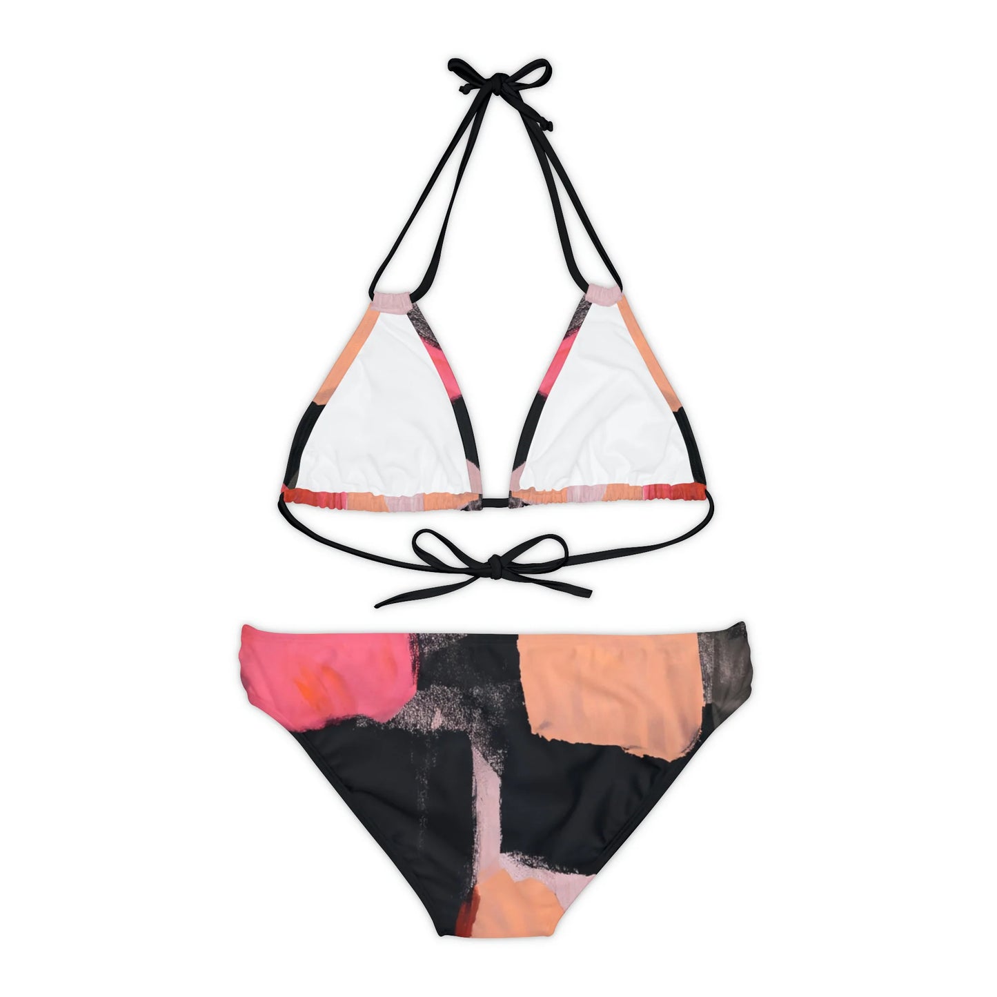 Two-Piece Swimsuit Strappy Bikini Set Mini Art and Design by Queennoble