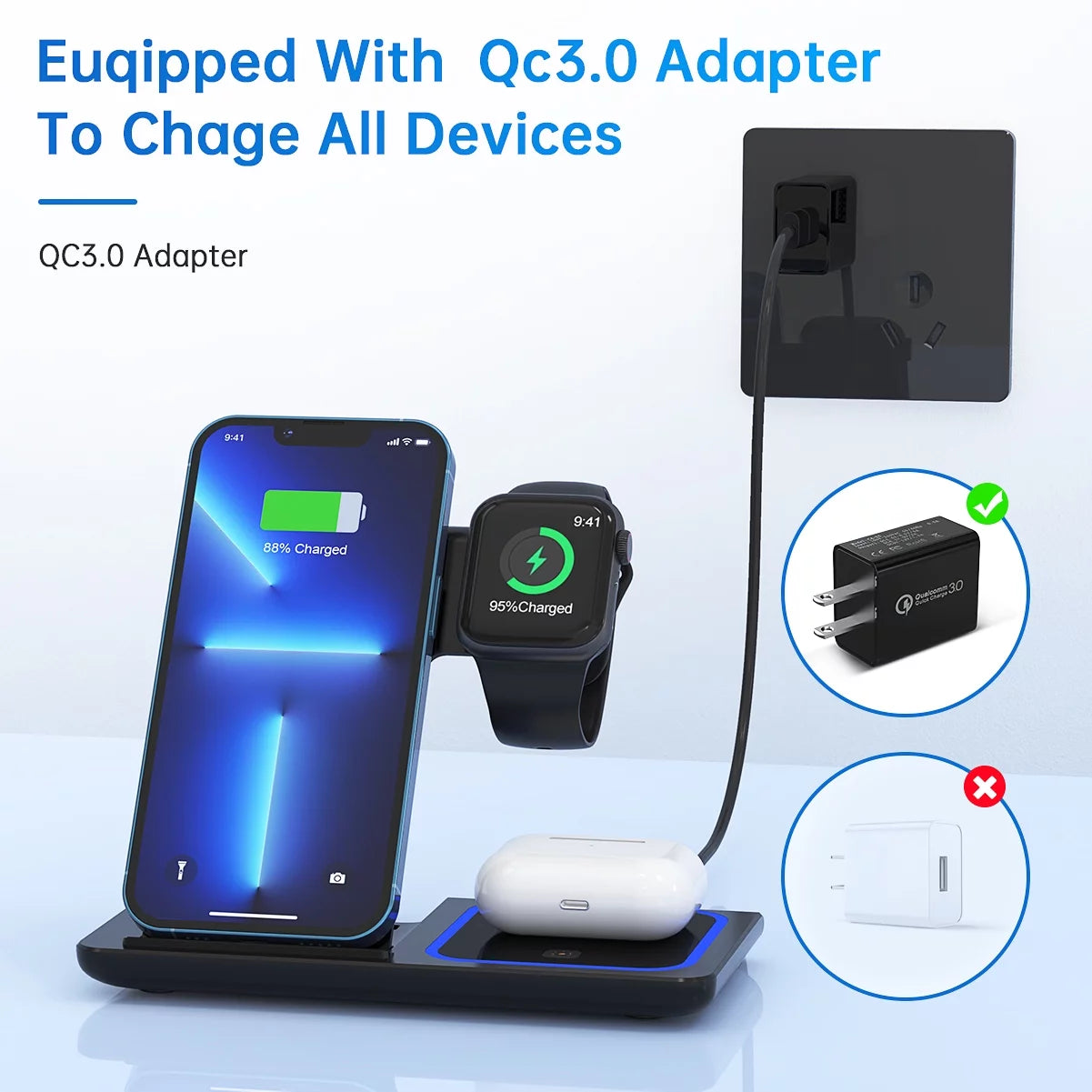 3-in-1 Wireless Charging Station