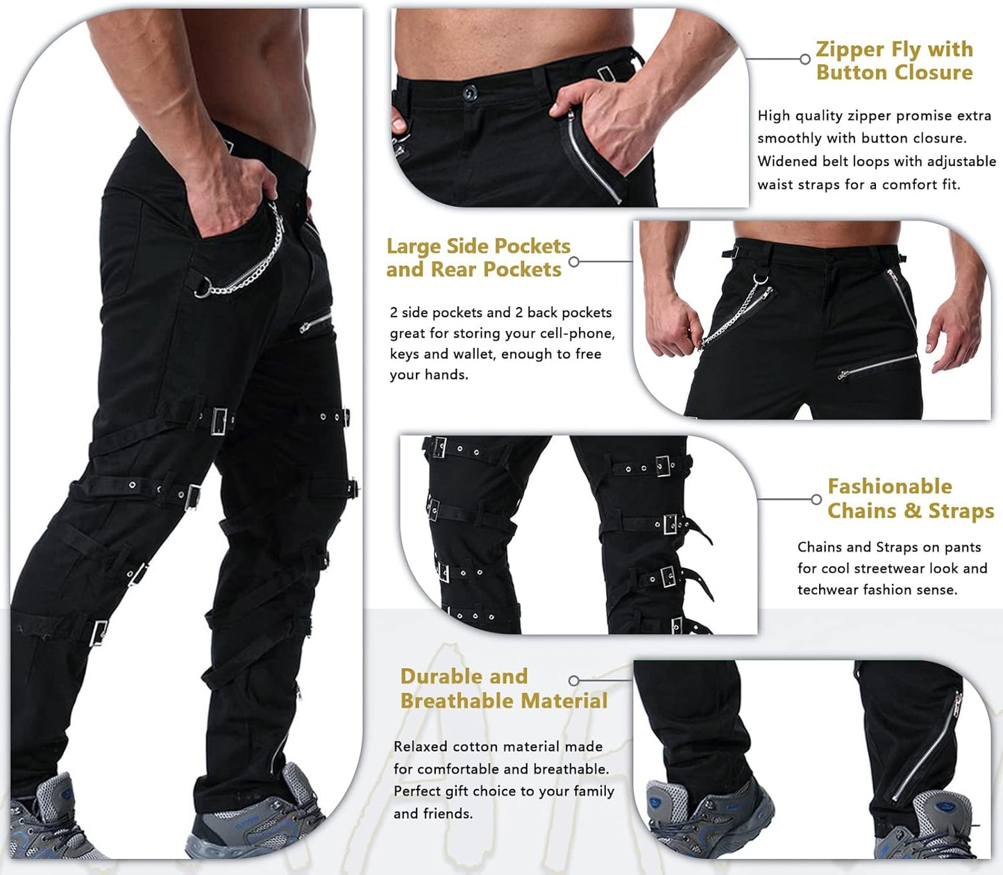 Men's Cargo Pants: Cotton Blend, Durable, Multi-Pocket, Perfect for Outdoor Activities