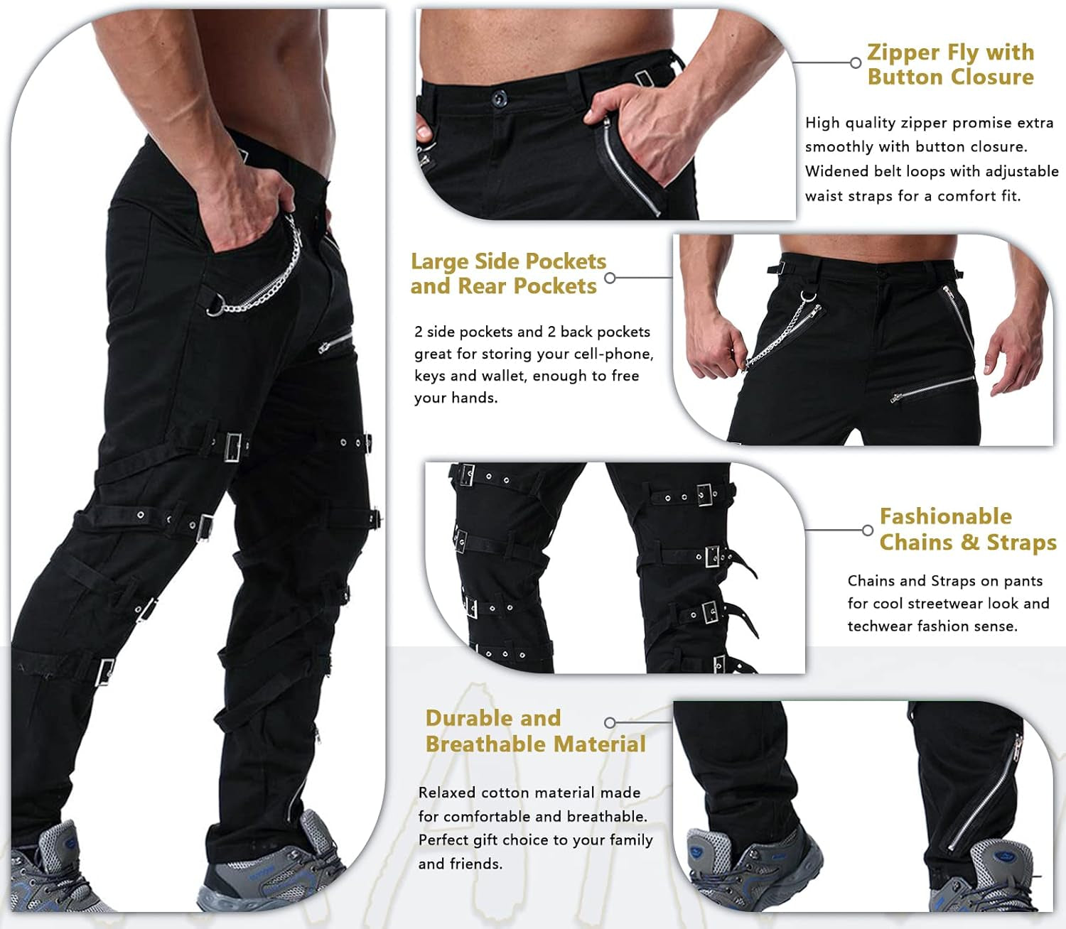 Men's Cargo Pants: Cotton Blend, Durable, Multi-Pocket, Perfect for Outdoor Activities
