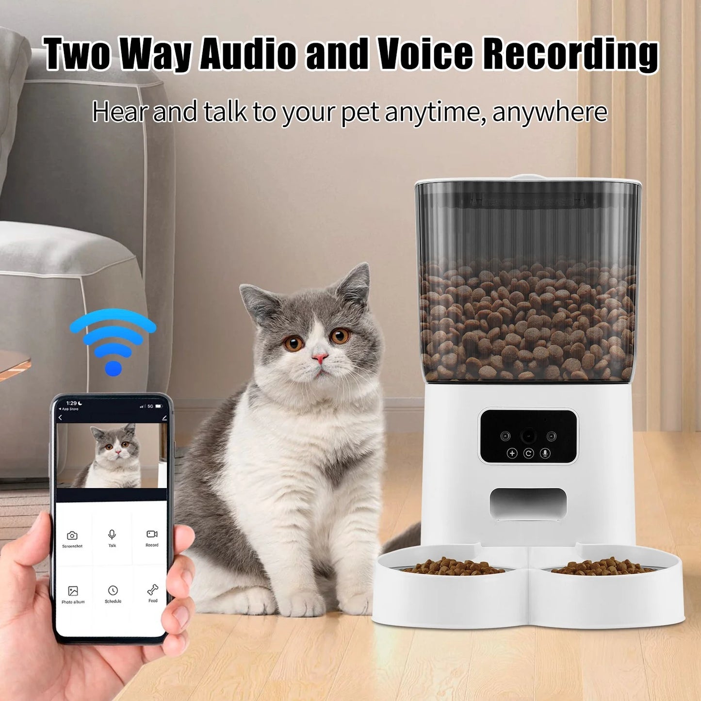 Smart Pet Feeder with 1080p Camera & App Control