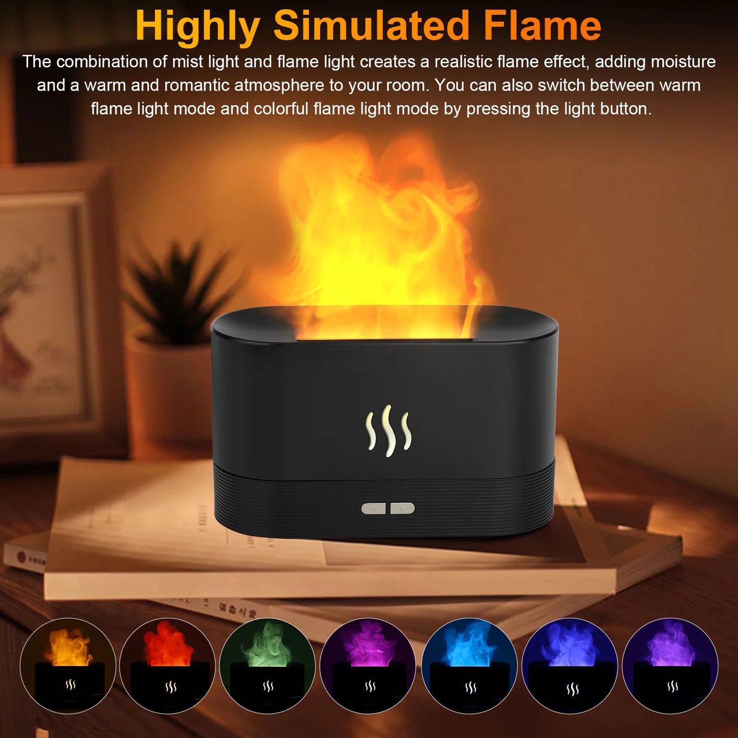 USB Flame Humidifier for Home, Office & Spa