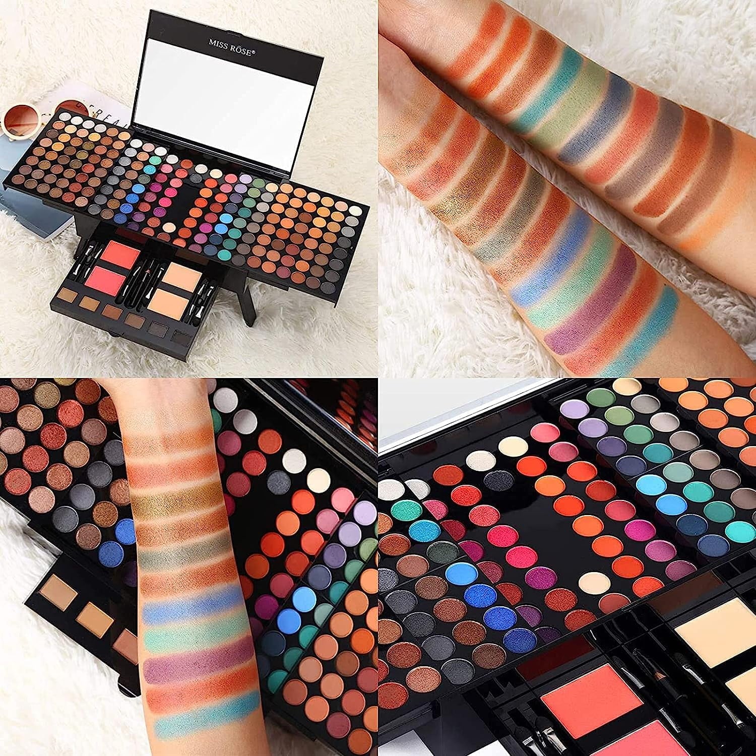 Professional Makeup Kit: 190 Colors, Full Face Set