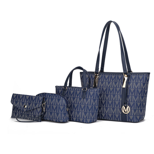 Mia K. Marimar Tote Bag Set: Handbag, Pouch & Wristlet