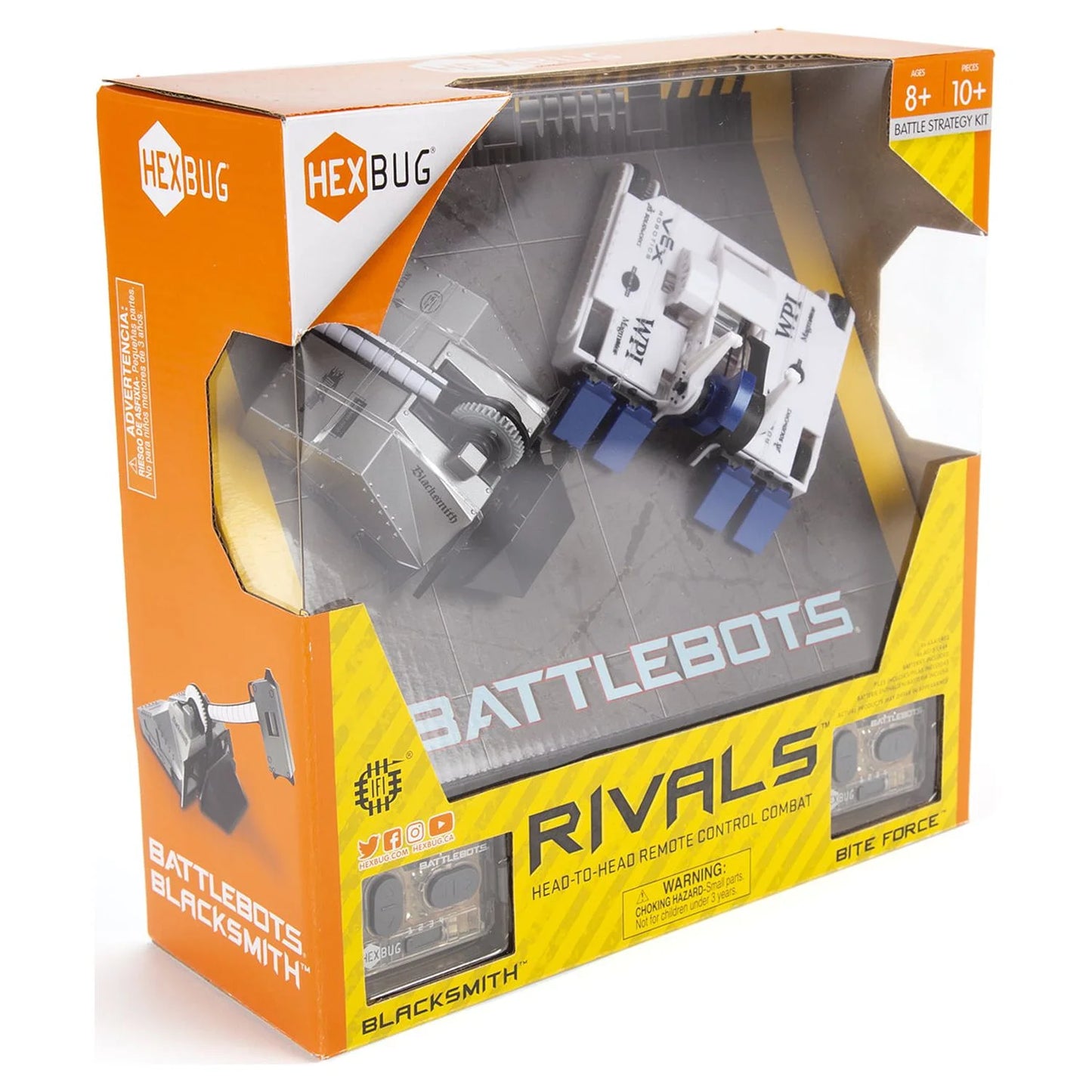 Battlebots Rivals 4.0 (Blacksmith and Biteforce) Toys for Kids, Fun Battle Bot Hex Bugs Black Smith and Bite Force