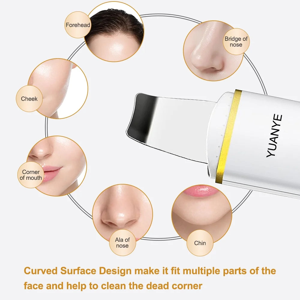 Skin Scrubber Face Spatula Pore Cleaner Blackhead Remover Tools for Facial Deep Cleansing 4 Modes