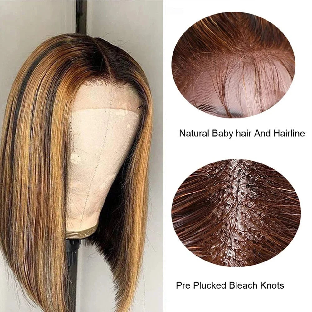 Ombre Highlight 13x4 Lace Front Bob Wig (10")