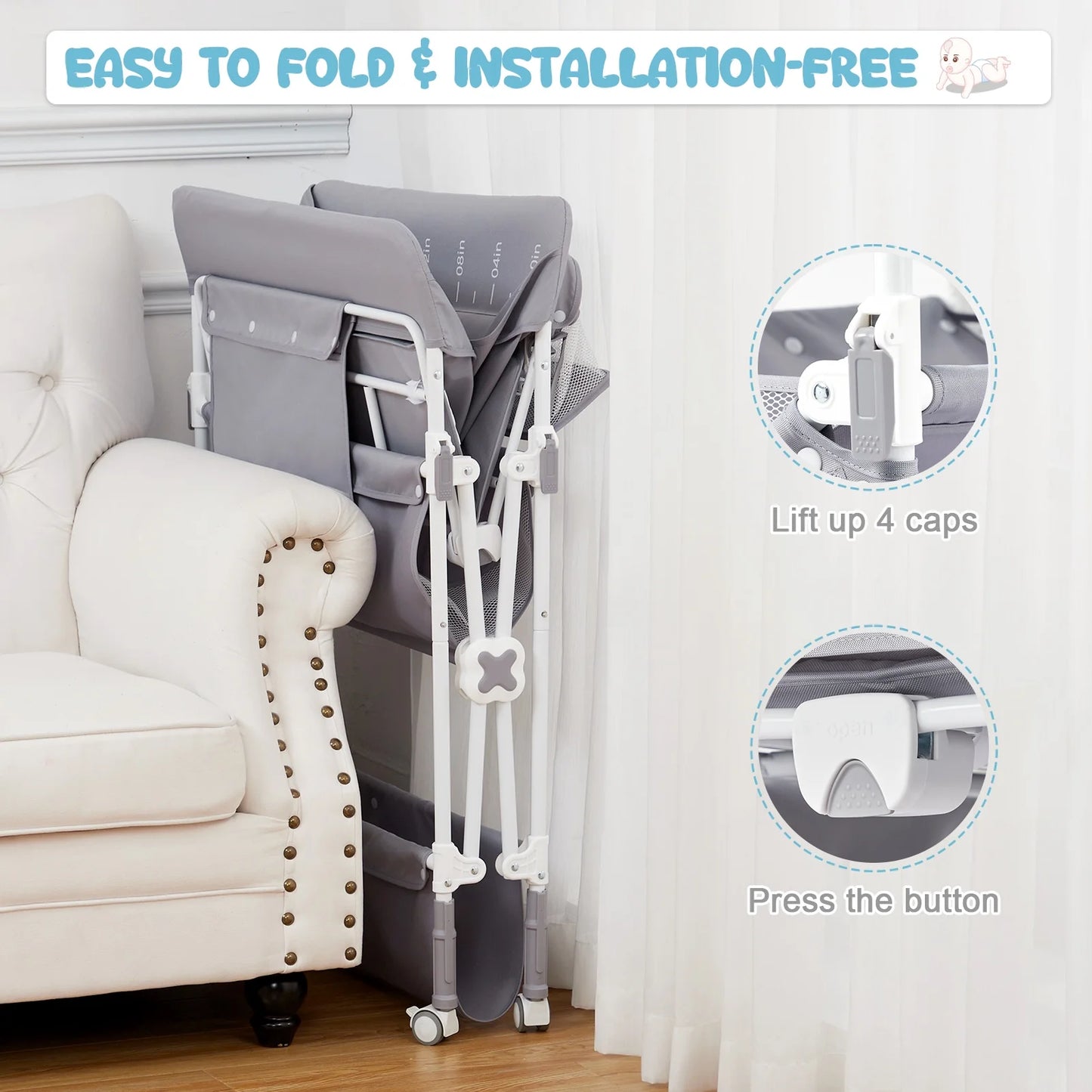 Mobile Baby Changing Station with 2-Tier Storage