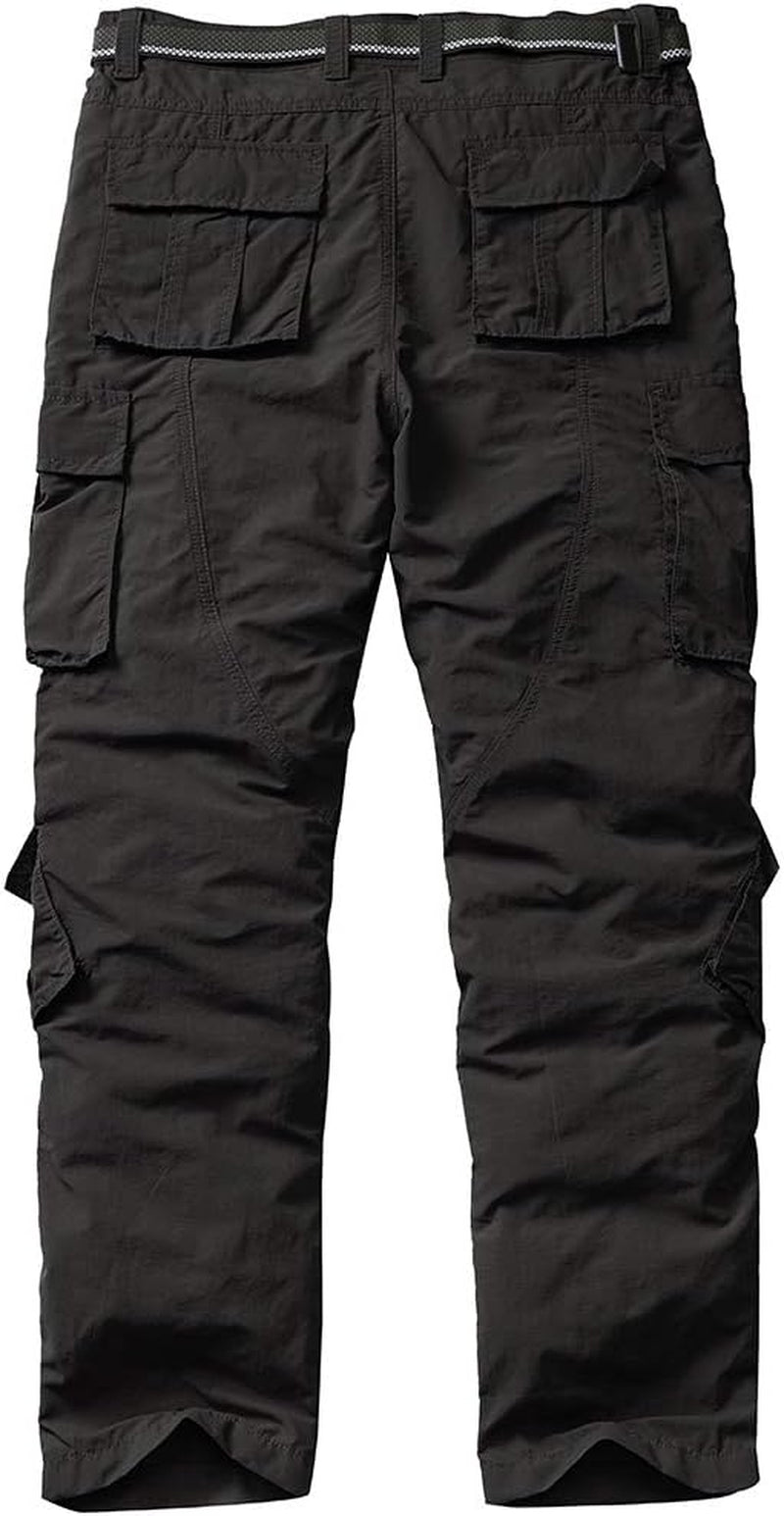 Men's Lightweight Hiking Cargo Pants: Quick-Drying, 8 Pockets, Perfect for Outdoors