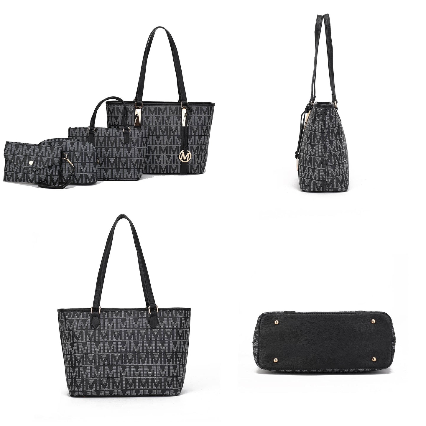 Mia K. Marimar Tote Bag Set: Handbag, Pouch & Wristlet