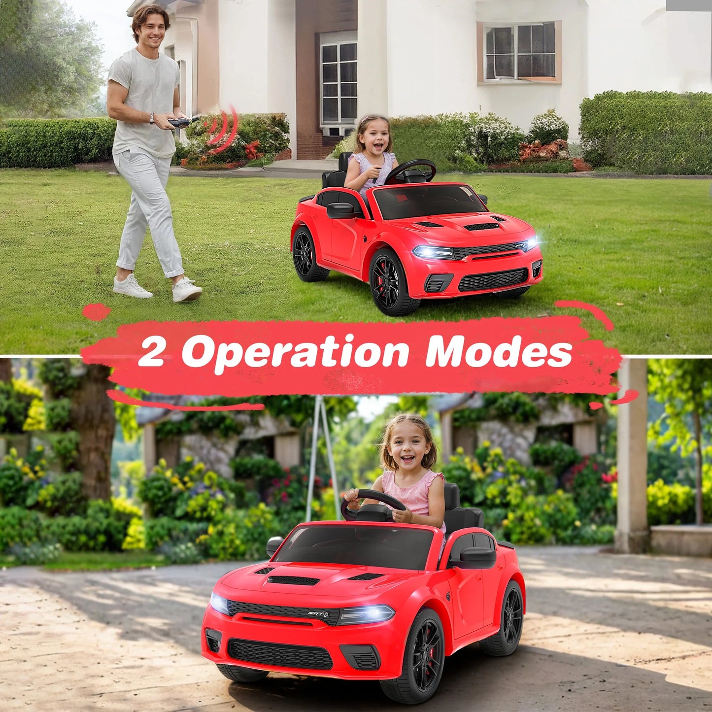 Dodge Charger SRT Kids Electric Ride-On with Remote (Red)