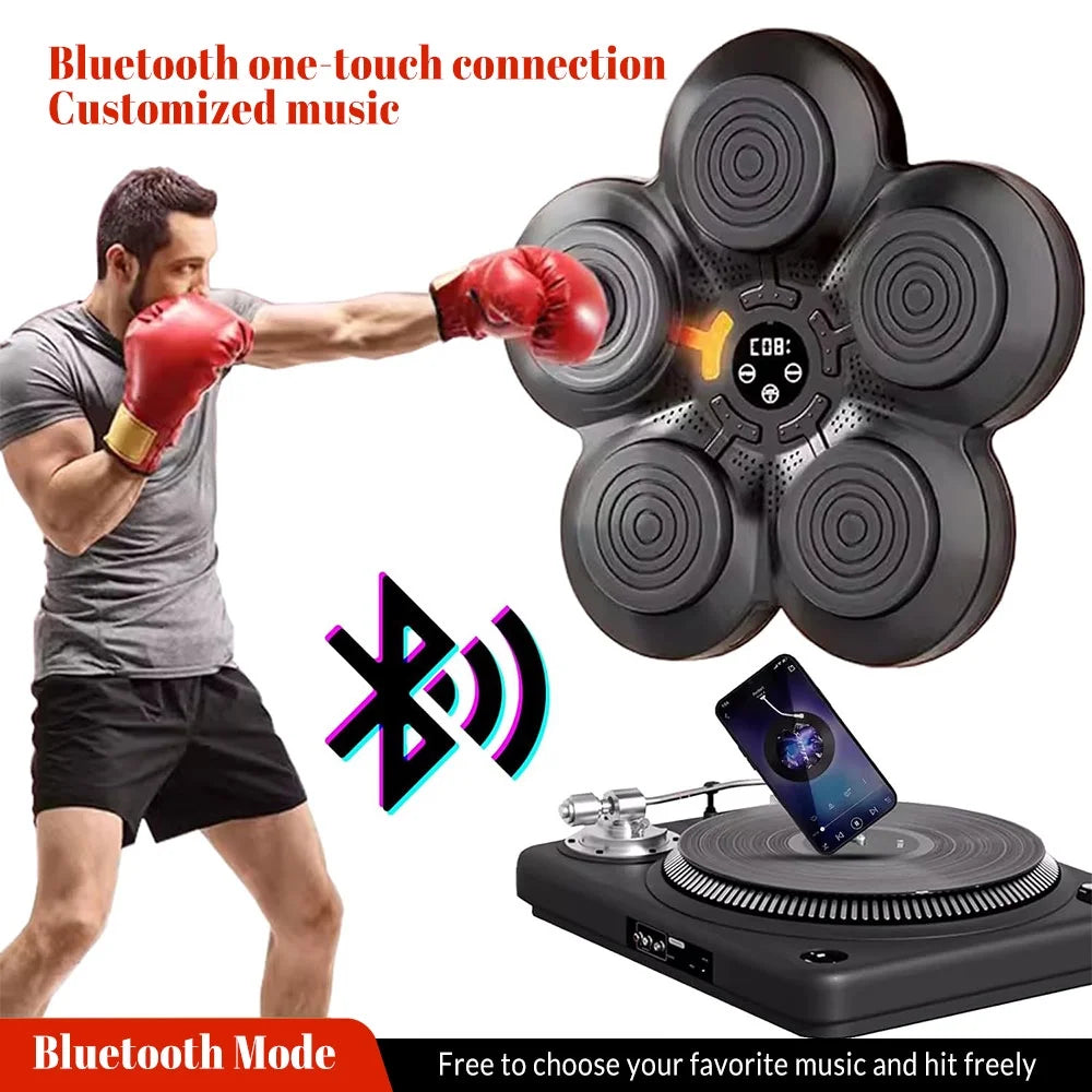 Music Boxing Machine Wall Mounted Smart Bluetooth Music Boxing Trainer, Black