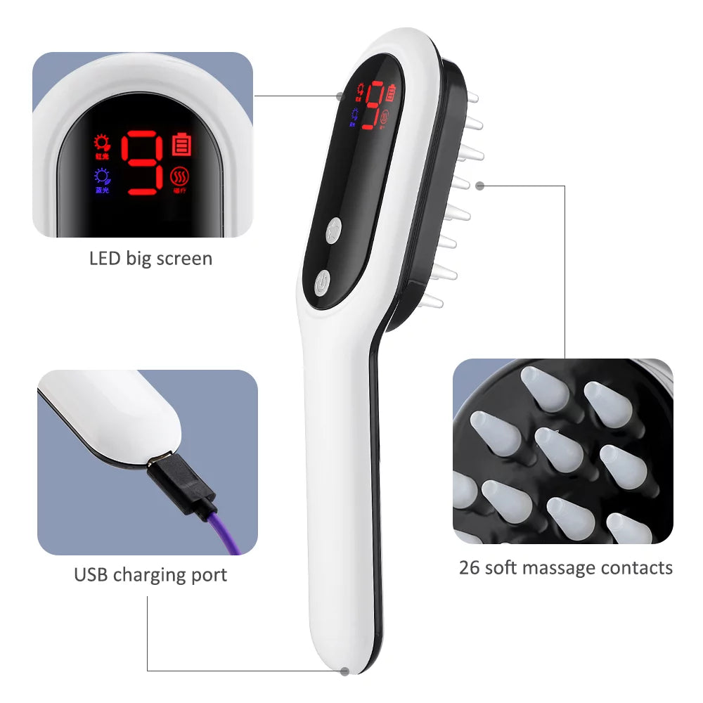 Laser Hair Regrowth Comb with Red & Blue Light Therapy