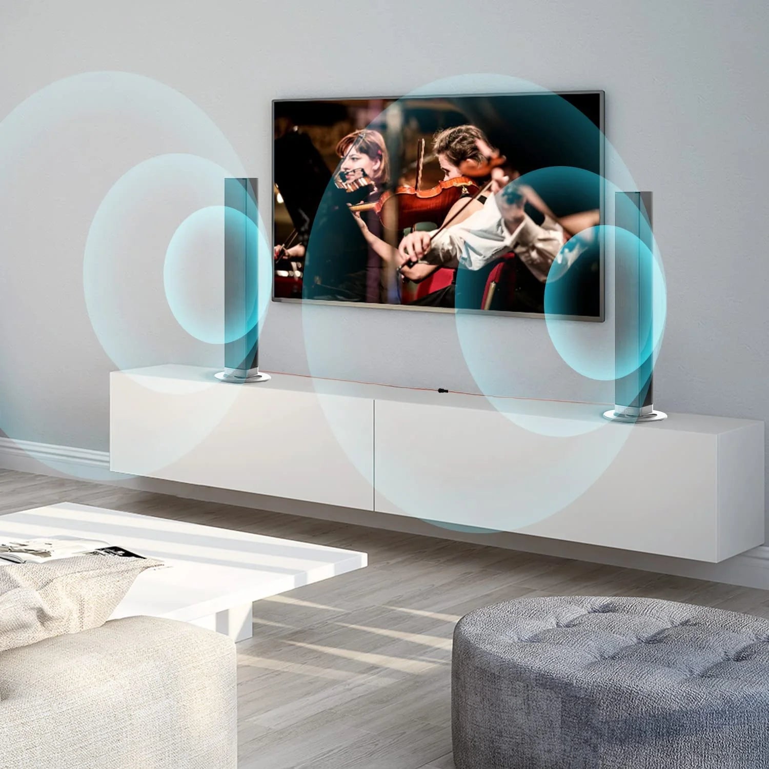 Bluetooth TV Soundbar with Remote & Multiple Inputs