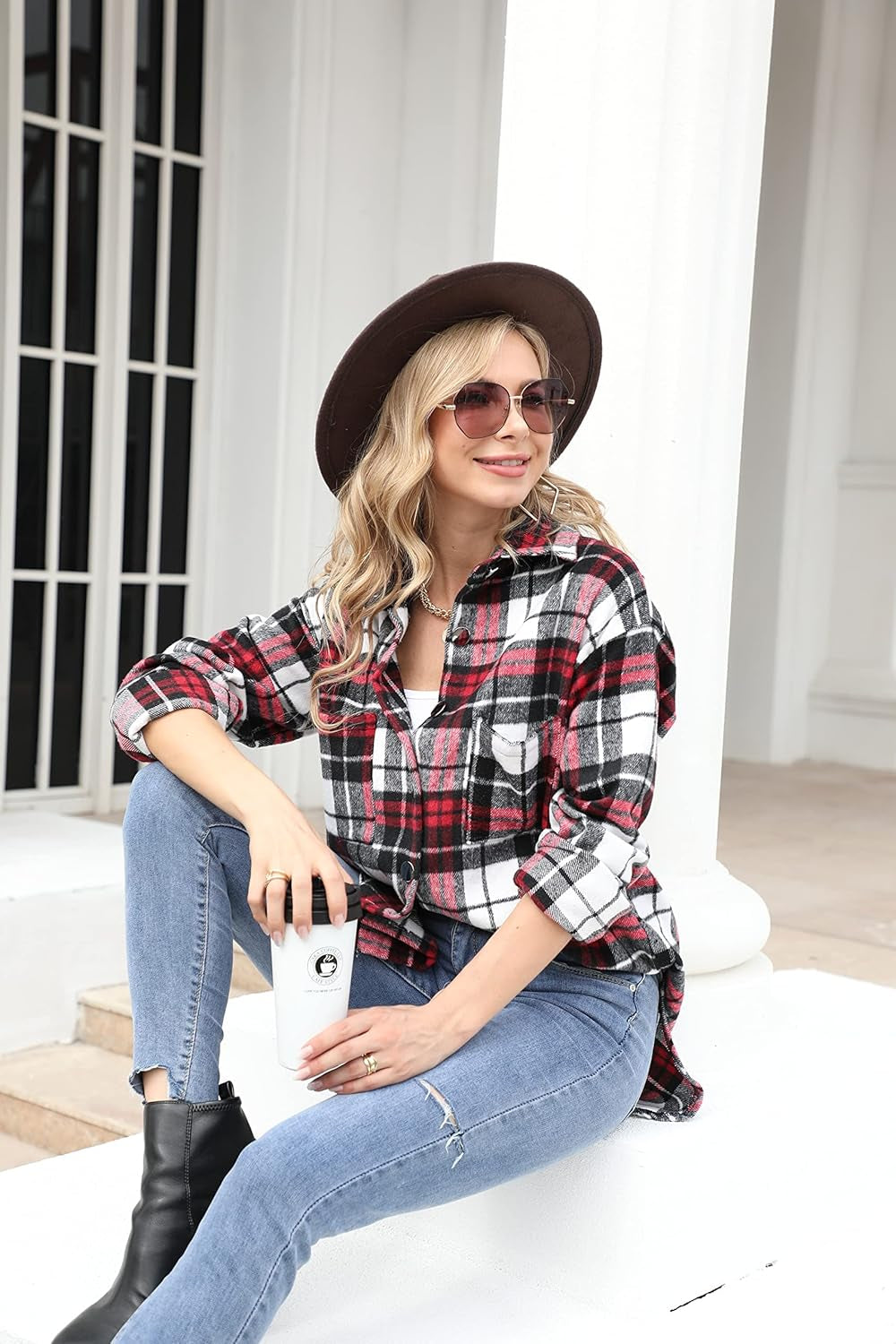 Flannel Shirt Jacket for Women