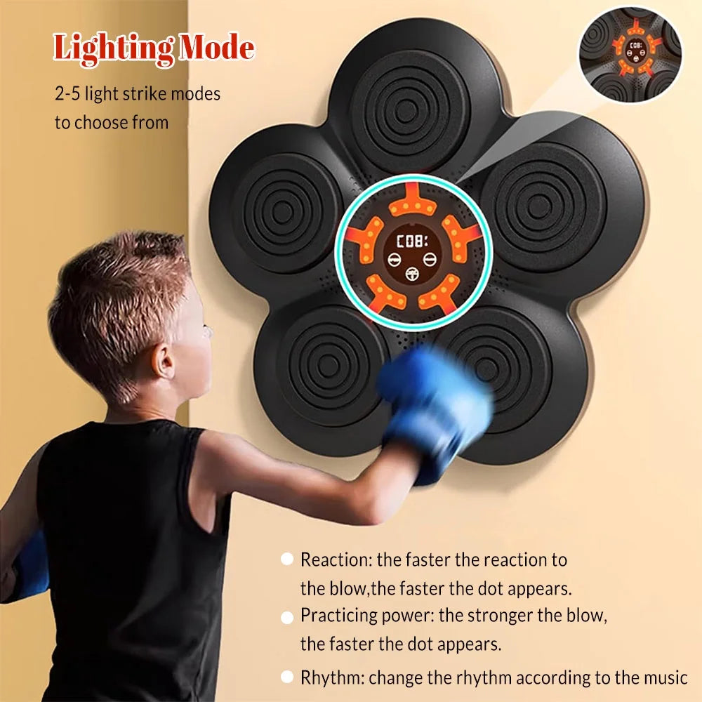 Music Boxing Machine Wall Mounted Smart Bluetooth Music Boxing Trainer, Black