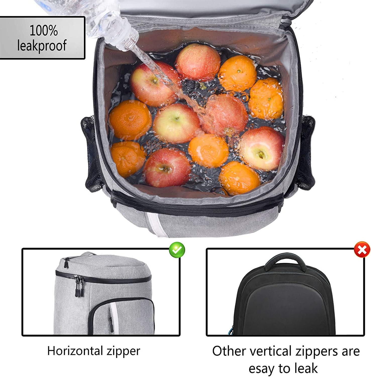 Waterproof Backpack Cooler: 30 Can, Leakproof, Insulated