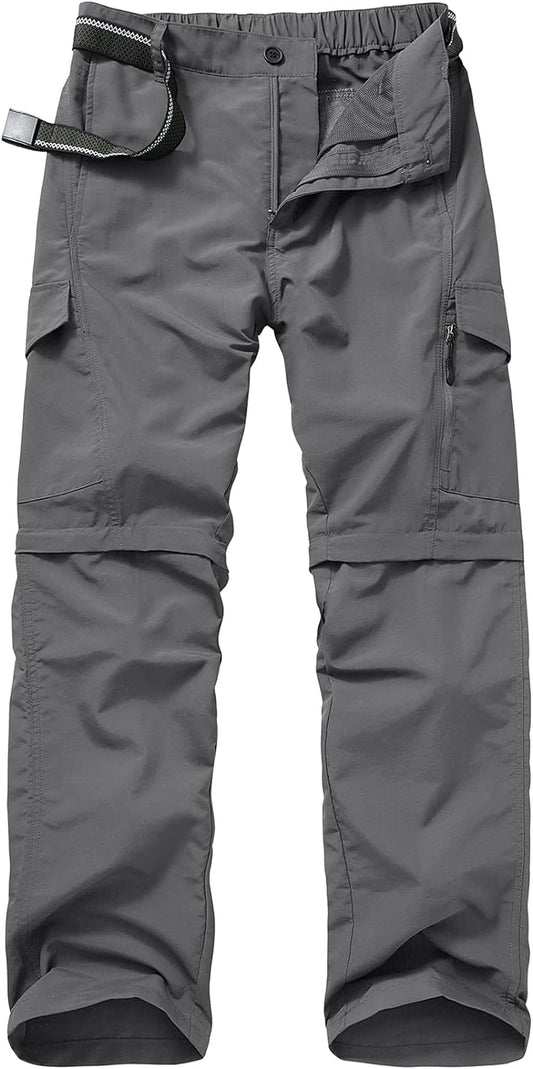 Men's Hiking Pants with Zip-Off Legs: Lightweight, Quick-Dry, Water-Resistant, Durable