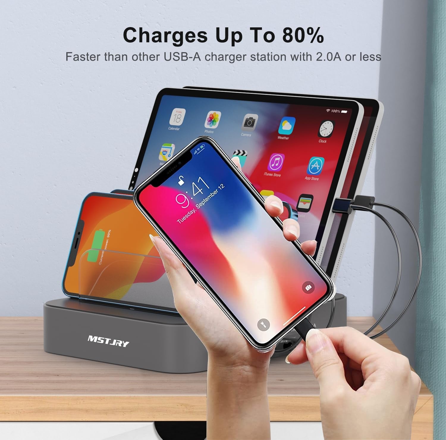 Multi-Device Charger: 5 Ports, 7 Cables