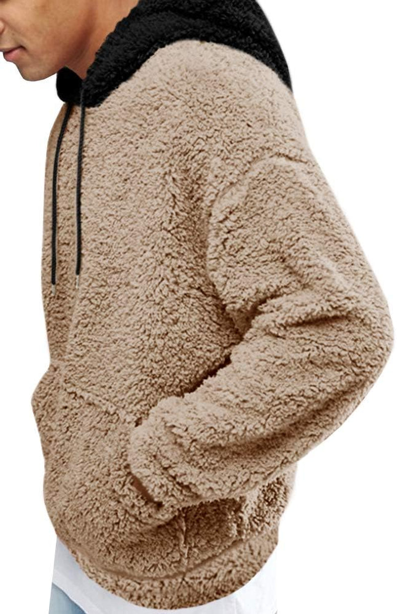 Men's Sherpa Hoodie: Soft, Warm, Front Pocket