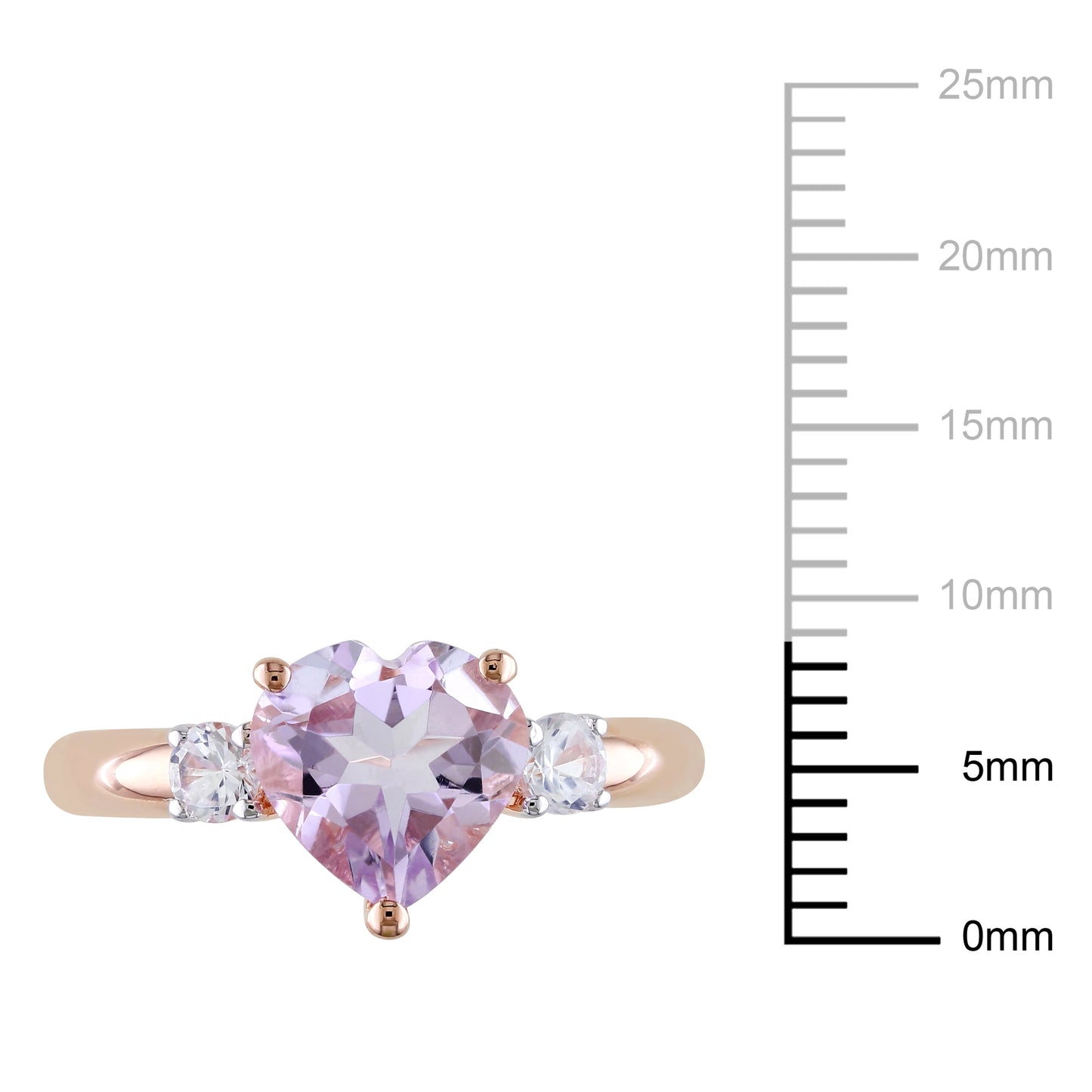 Women'S Created Sapphire and Amethyst Rose Gold Plated Engagement Ring