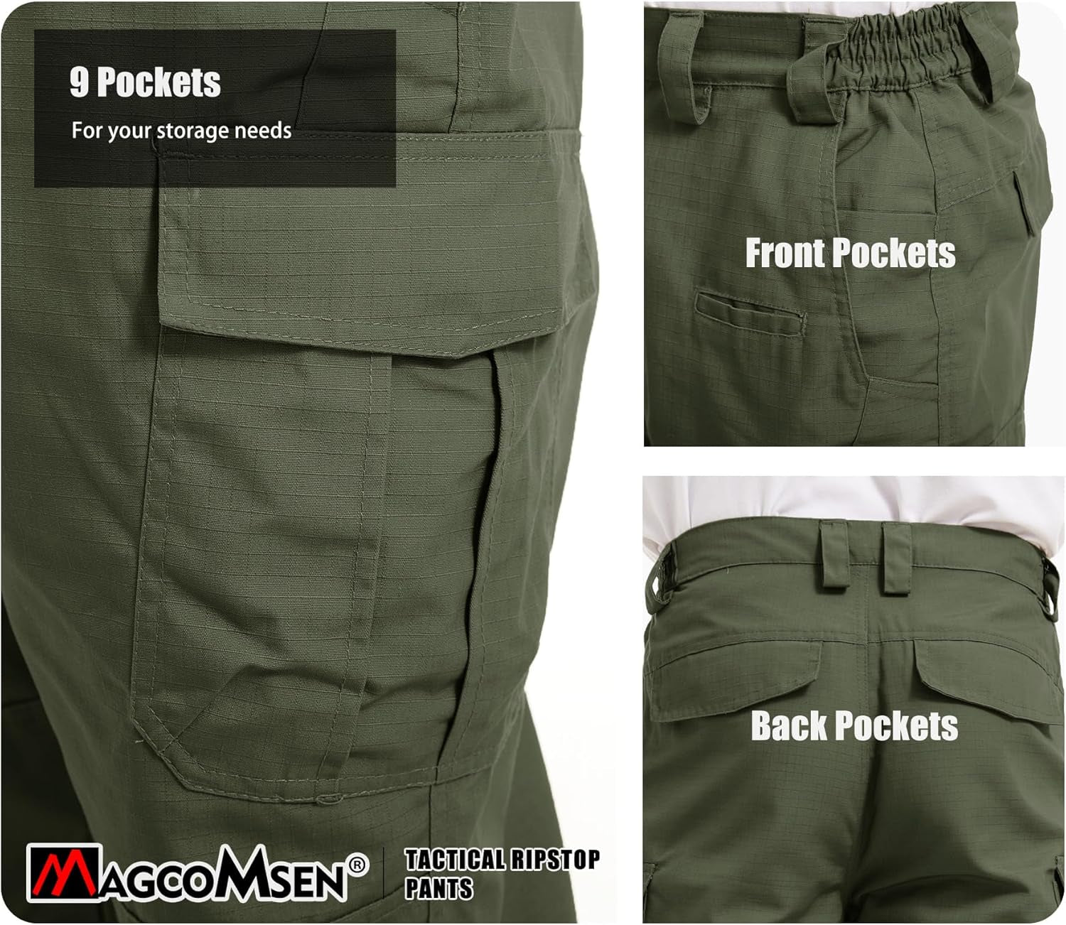 Men's Tactical Cargo Pants: 9 Pockets, Ripstop, Water-Repellent, Perfect for Work & Outdoor