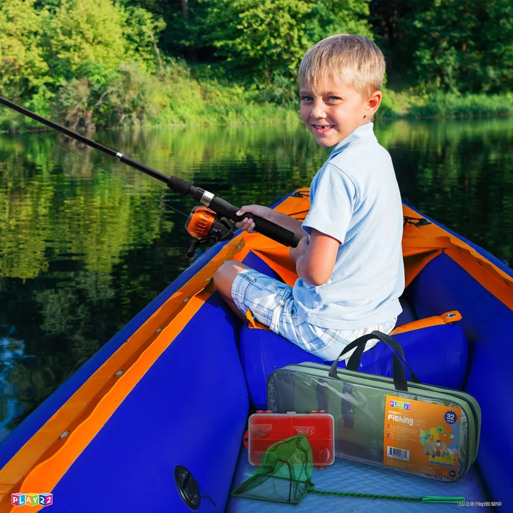 40-Piece Kids Fishing Set with Rod, Tackle & Net