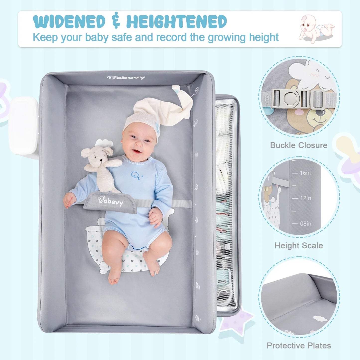 Mobile Baby Changing Station with 2-Tier Storage