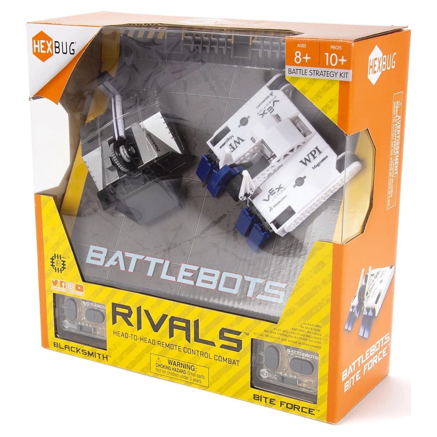 Battlebots Rivals 4.0 (Blacksmith and Biteforce) Toys for Kids, Fun Battle Bot Hex Bugs Black Smith and Bite Force