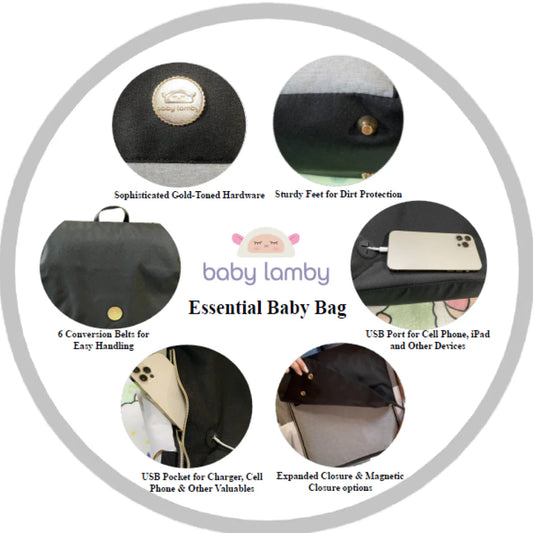 Baby Lamby Essential Diaper Bag with Changing Pad