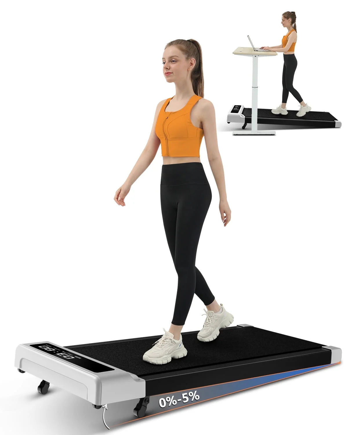 Incline Walking Pad Treadmill - 2-in-1 Walking/Jogging