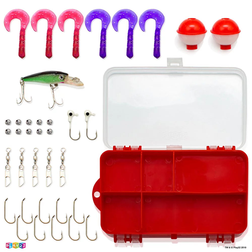 40-Piece Kids Fishing Set with Rod, Tackle & Net