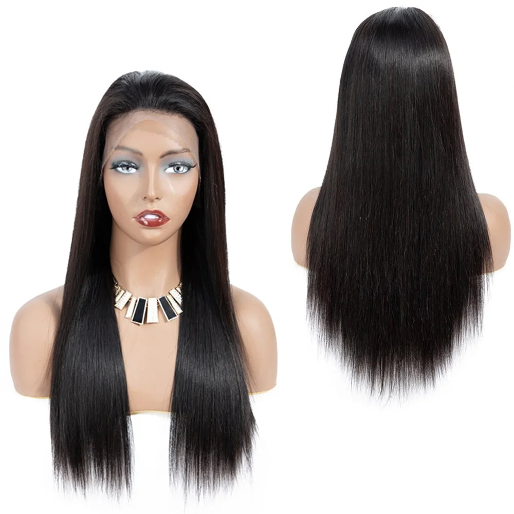 Pre-Plucked 13x4 Lace Front Human Hair Wig (26", Black)