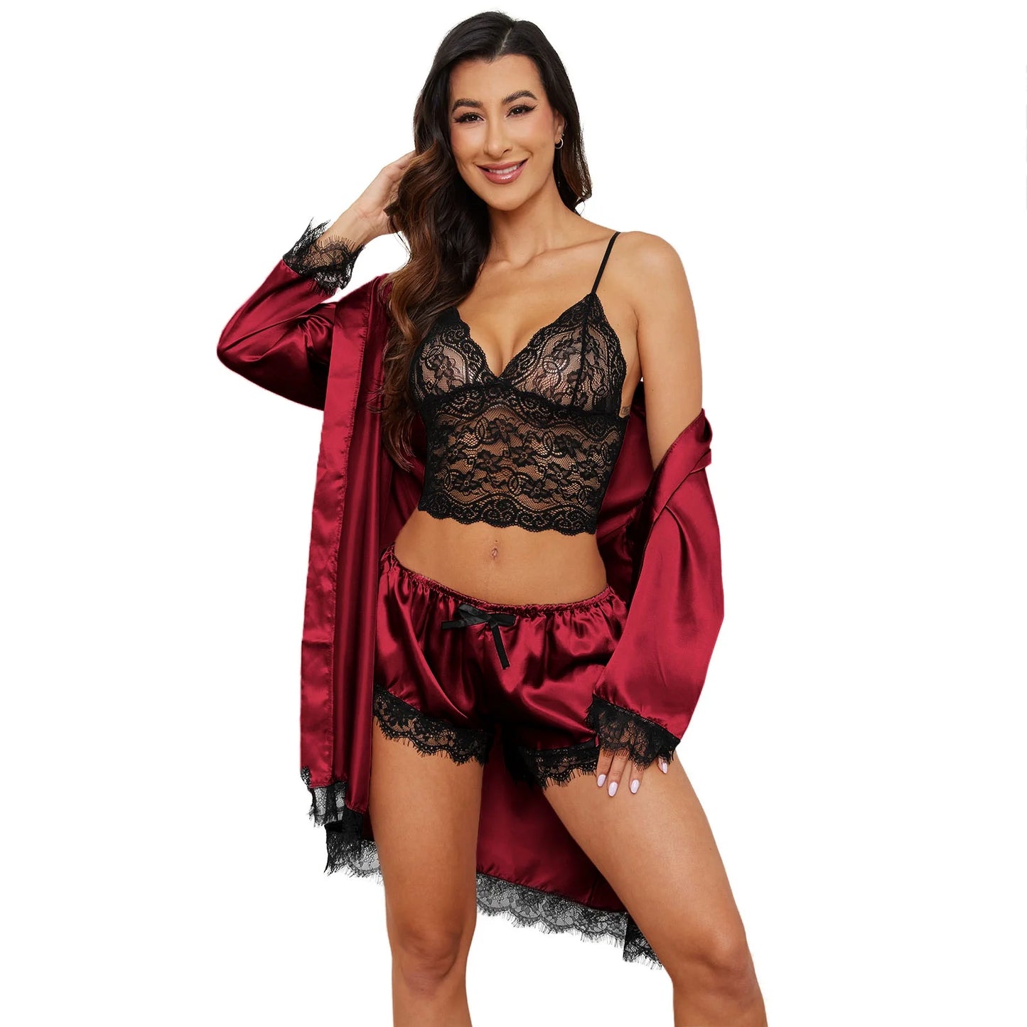 Women's Silk Pajamas with Robe