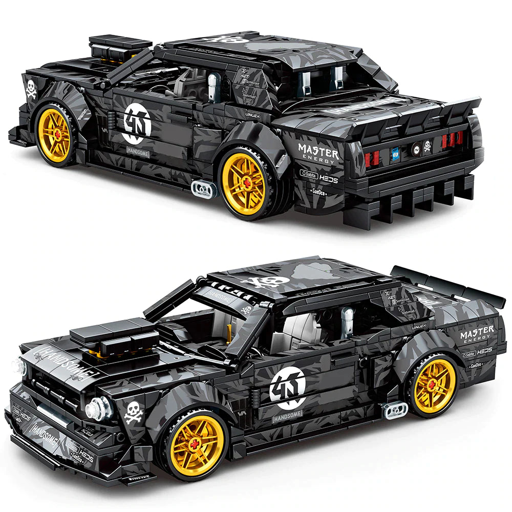 Speed Champions Cars Ford Mustang 2014 Building Blocks Car Ken Block Stickers Drift Ghost Pull Back Model Toys