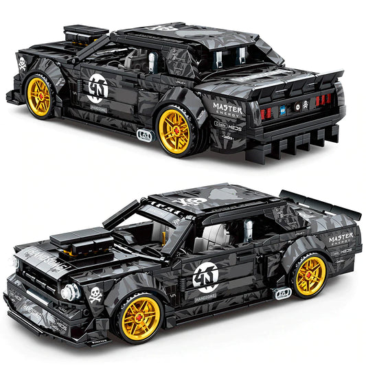 Speed Champions Cars Ford Mustang 2014 Building Blocks Car Ken Block Stickers Drift Ghost Pull Back Model Toys