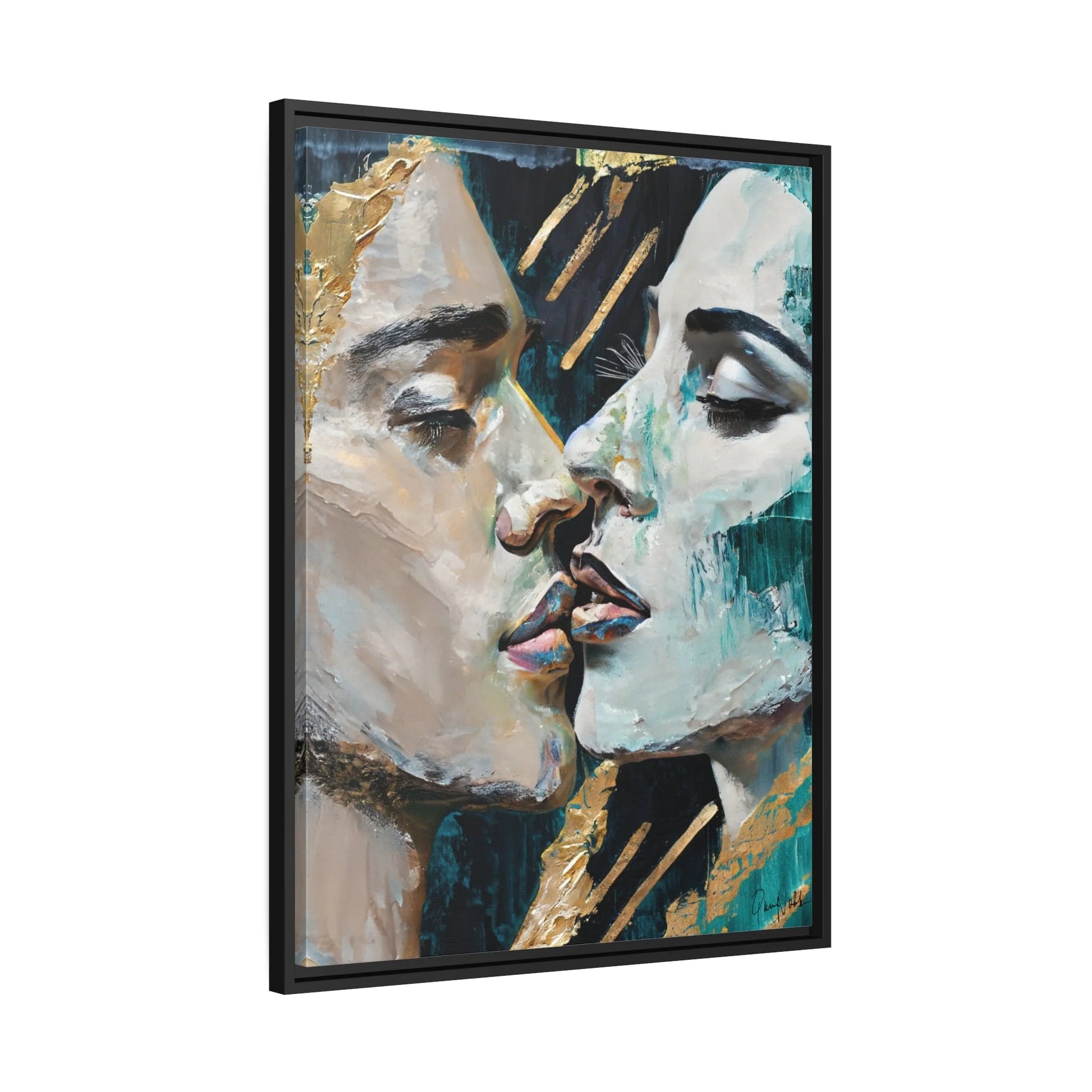 CLOSED EYES and KISSED Canvas Wall Art - by Queennoble