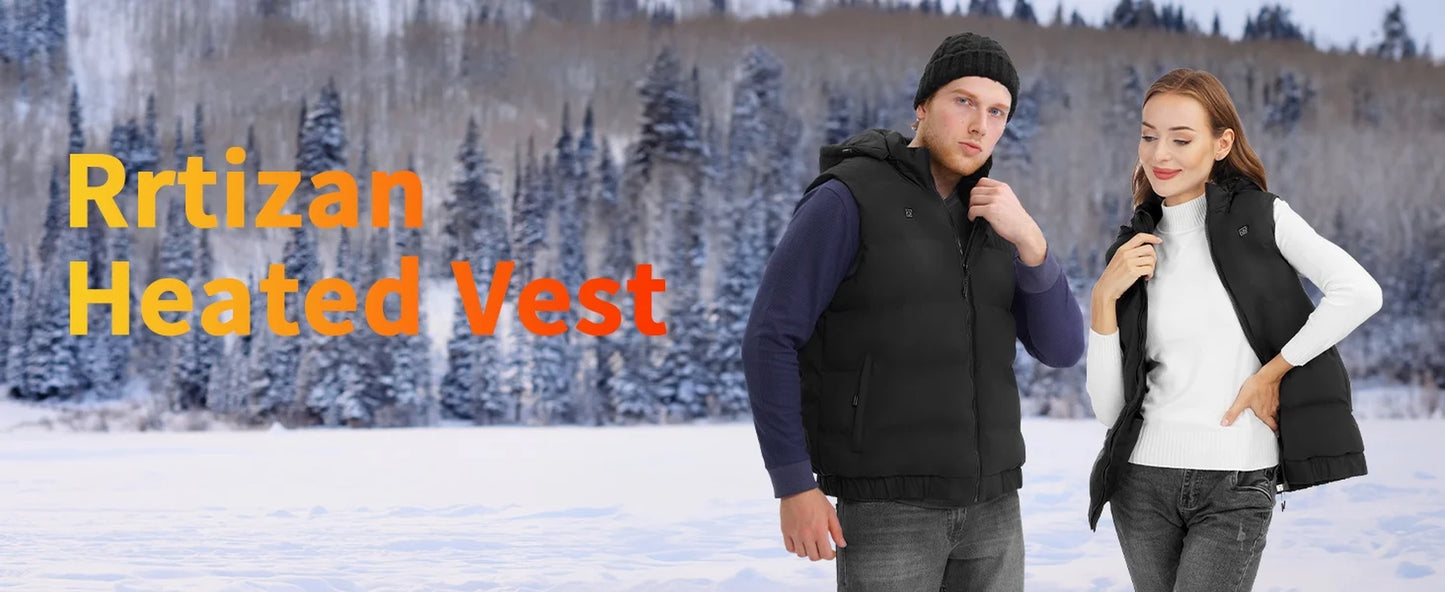 Heated Vest with 10000mAh Battery & Detachable Hood (XL)