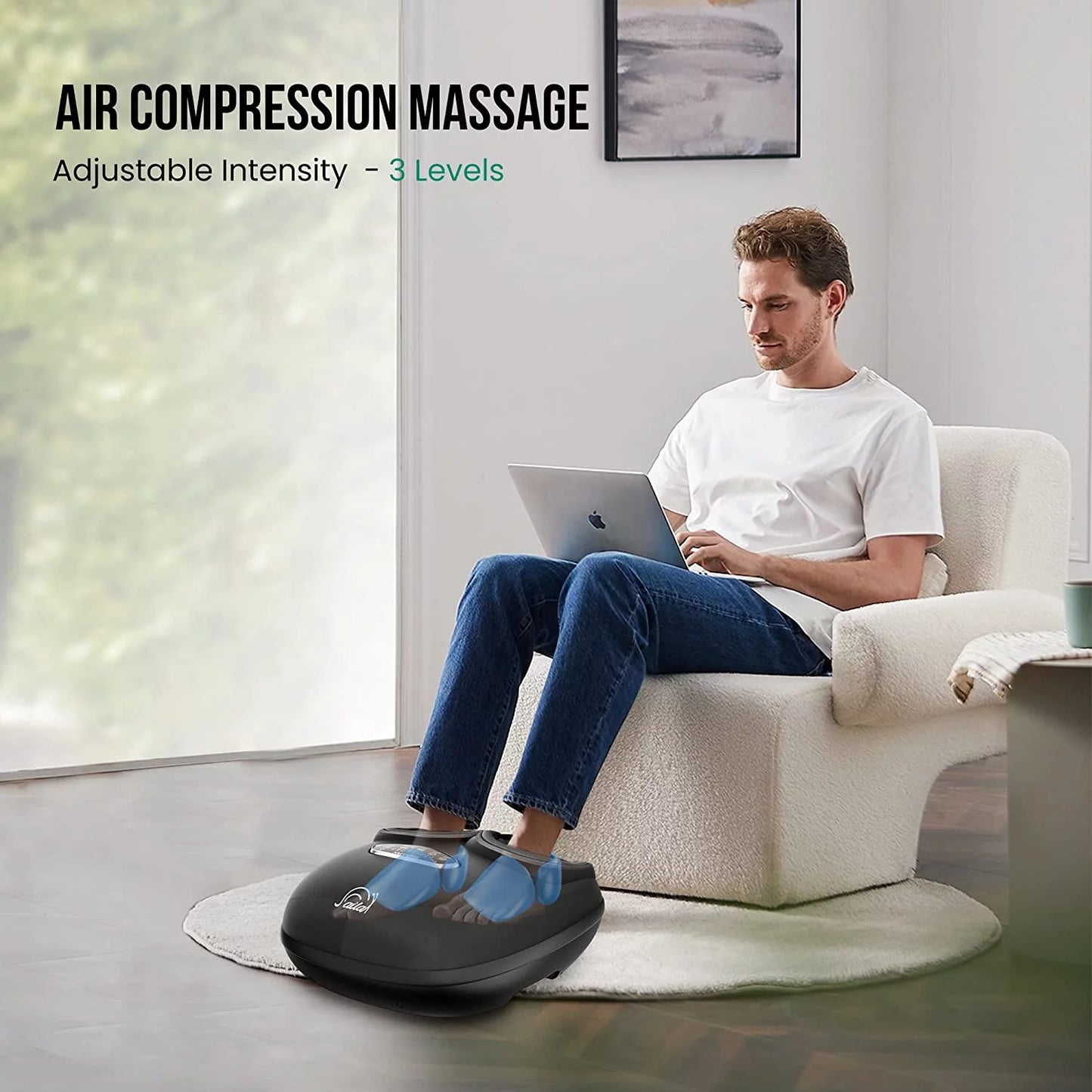 Shiatsu Foot Massager with Heat & Compression (Fits Size 12)