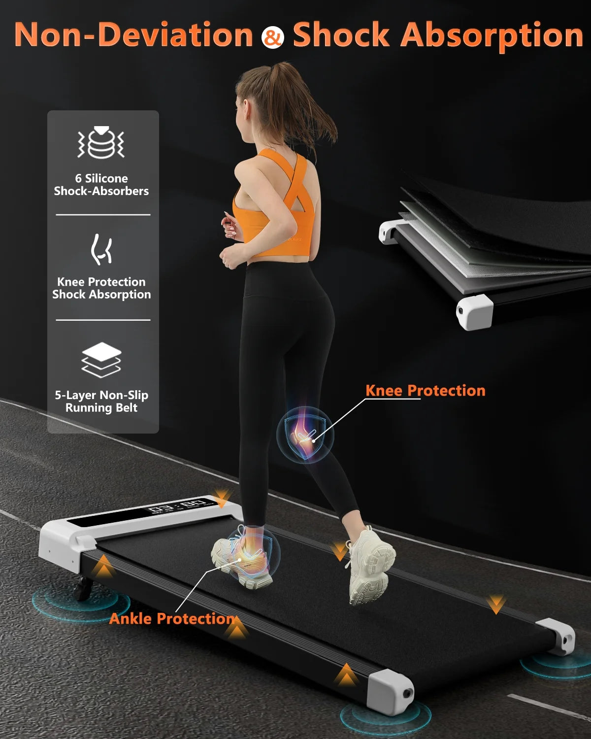 Incline Walking Pad Treadmill - 2-in-1 Walking/Jogging