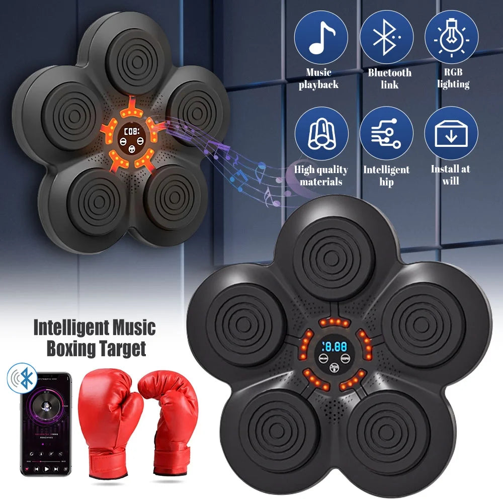 Music Boxing Machine Wall Mounted Smart Bluetooth Music Boxing Trainer, Black