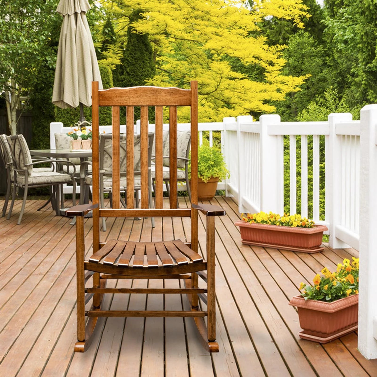 Wooden Rocking Chair for Porch/Deck (Original Color)