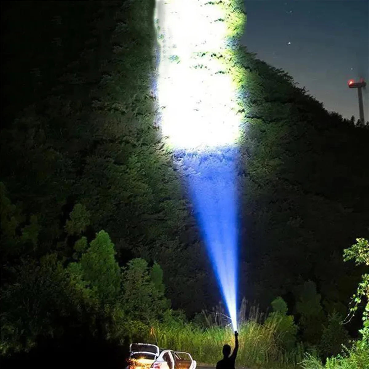 Powerful LED Searchlight, 10000 Lumens, Rechargeable