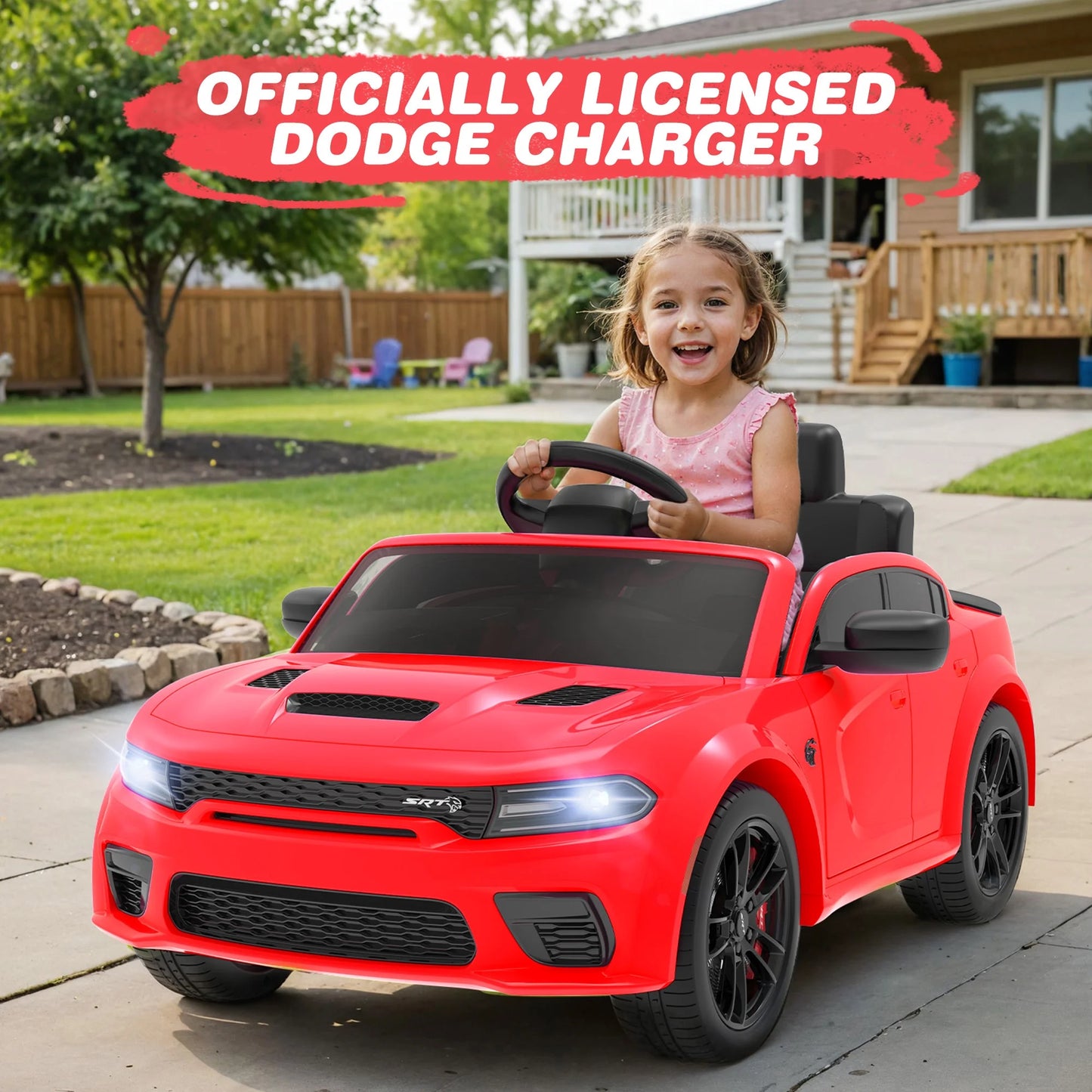 Dodge Charger SRT Kids Electric Ride-On with Remote (Red)