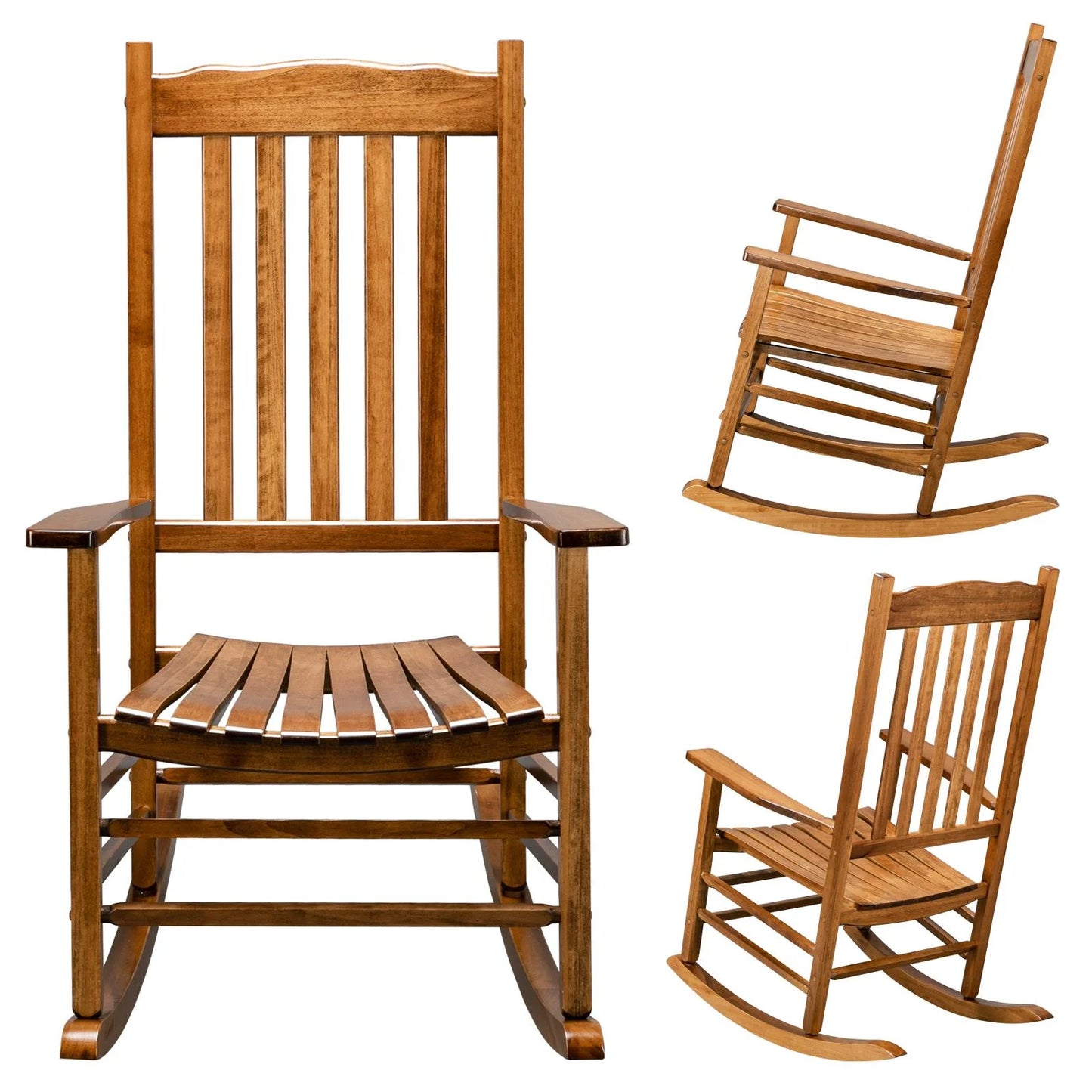 Wooden Rocking Chair for Porch/Deck (Original Color)