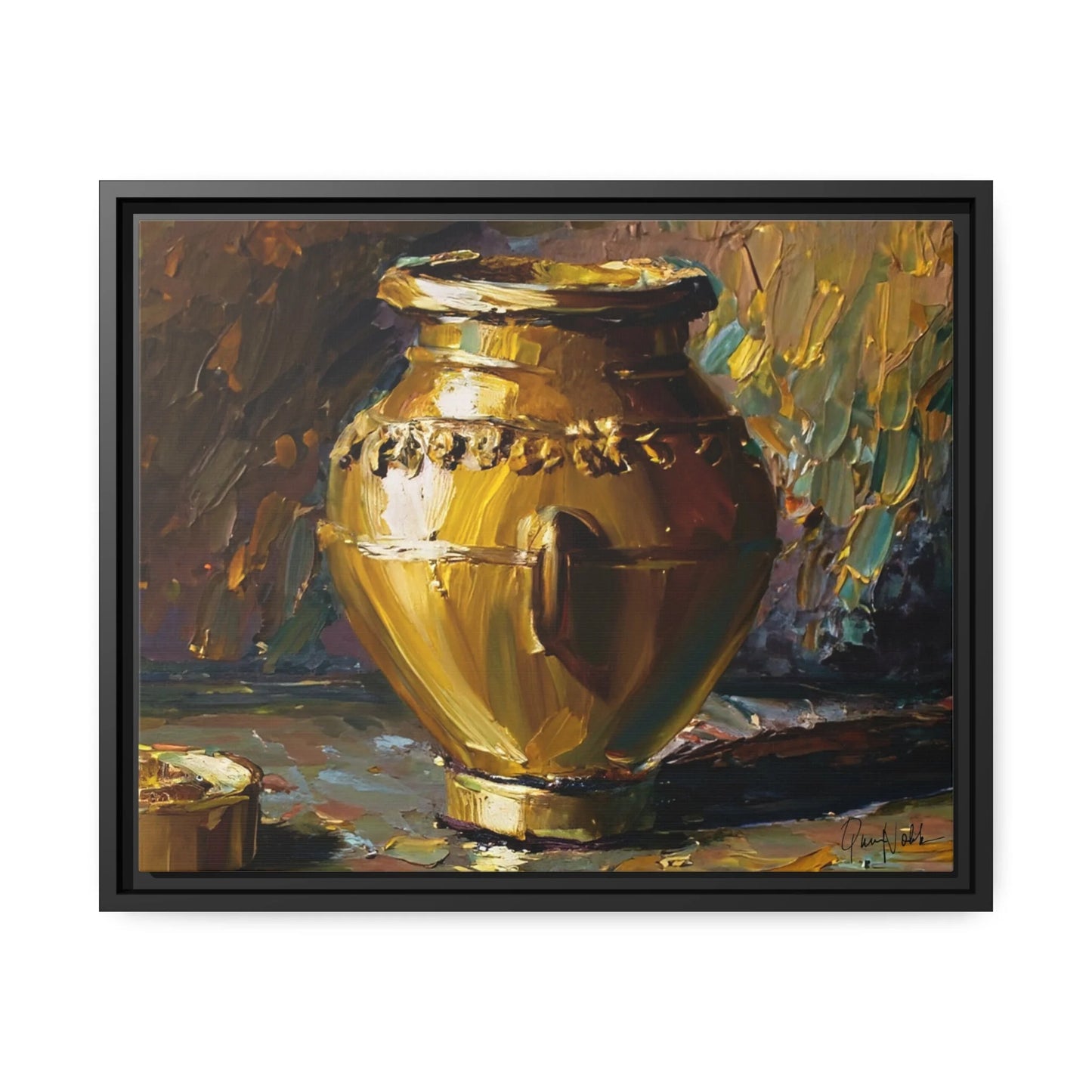 GOLDEN VASE Canvas Wall Art - by Queennoble