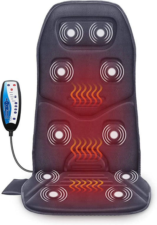 Vibration Massage Seat Cushion Back Massager with Heat Chair Pad Gifts for Men/Dad