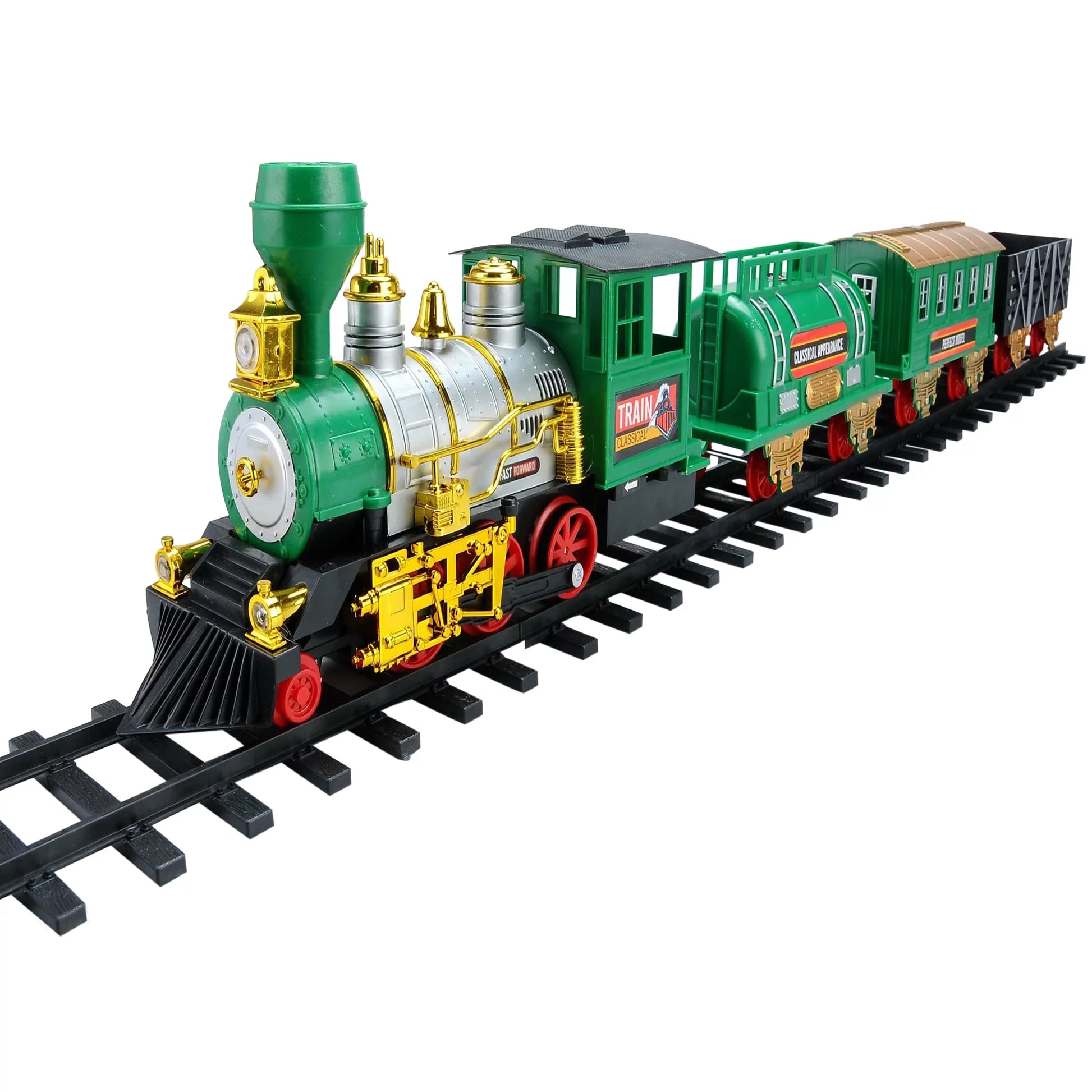 20-Piece Battery Operated Lighted and Animated Classic Christmas Train Set with Sound