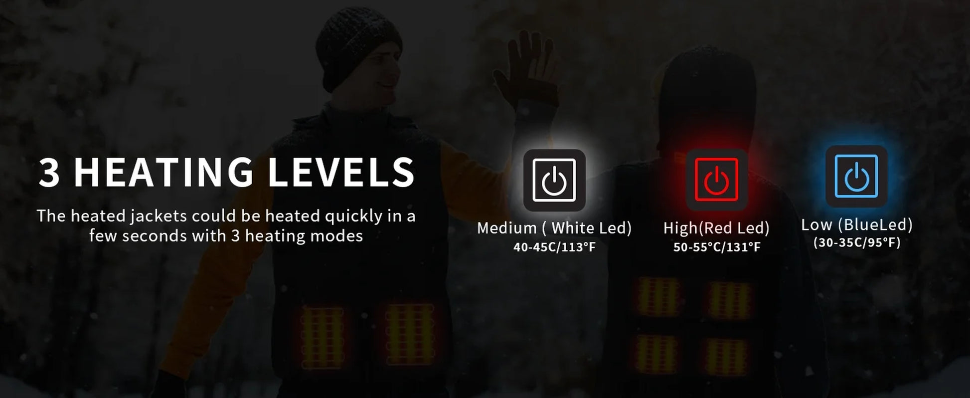 Heated Vest with 10000mAh Battery & Detachable Hood (XL)